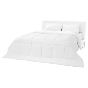 VEVOR White King Size Down Alternative Comforter 102x90in Quilted All Season Duvet with 4 Tabs Soft Machine Washable Box Stitched Bedding for Home Hotel Women Men