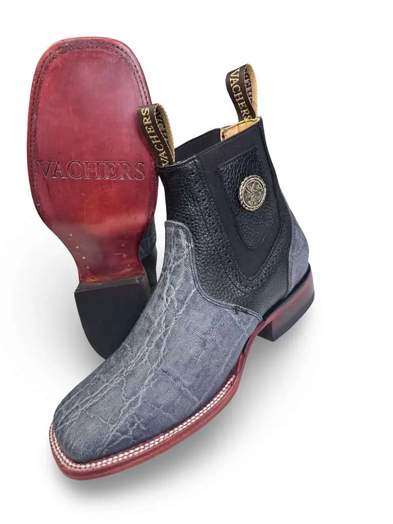 Vachers Botin Vaquero Oreja De Elefante Para Caballero 100% Leather Sole Comfortable Stylish Mexican Crafted Boot