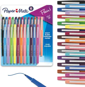 Paper Mate Felt Tip Pens, Flair Marker Pens, Medium Point, Assorted, 24 Count - Home, Office, Back to School, Teacher Supplies