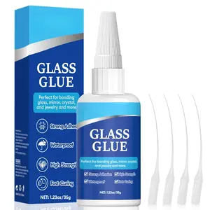 Glass Glue, 35g Heavy Duty Super  Clear Glue,  Heat Resistant Adhesive for Glass Bonding, Repair, , Mirrors, Windows, Glassware, Crafts, DlY Kits
