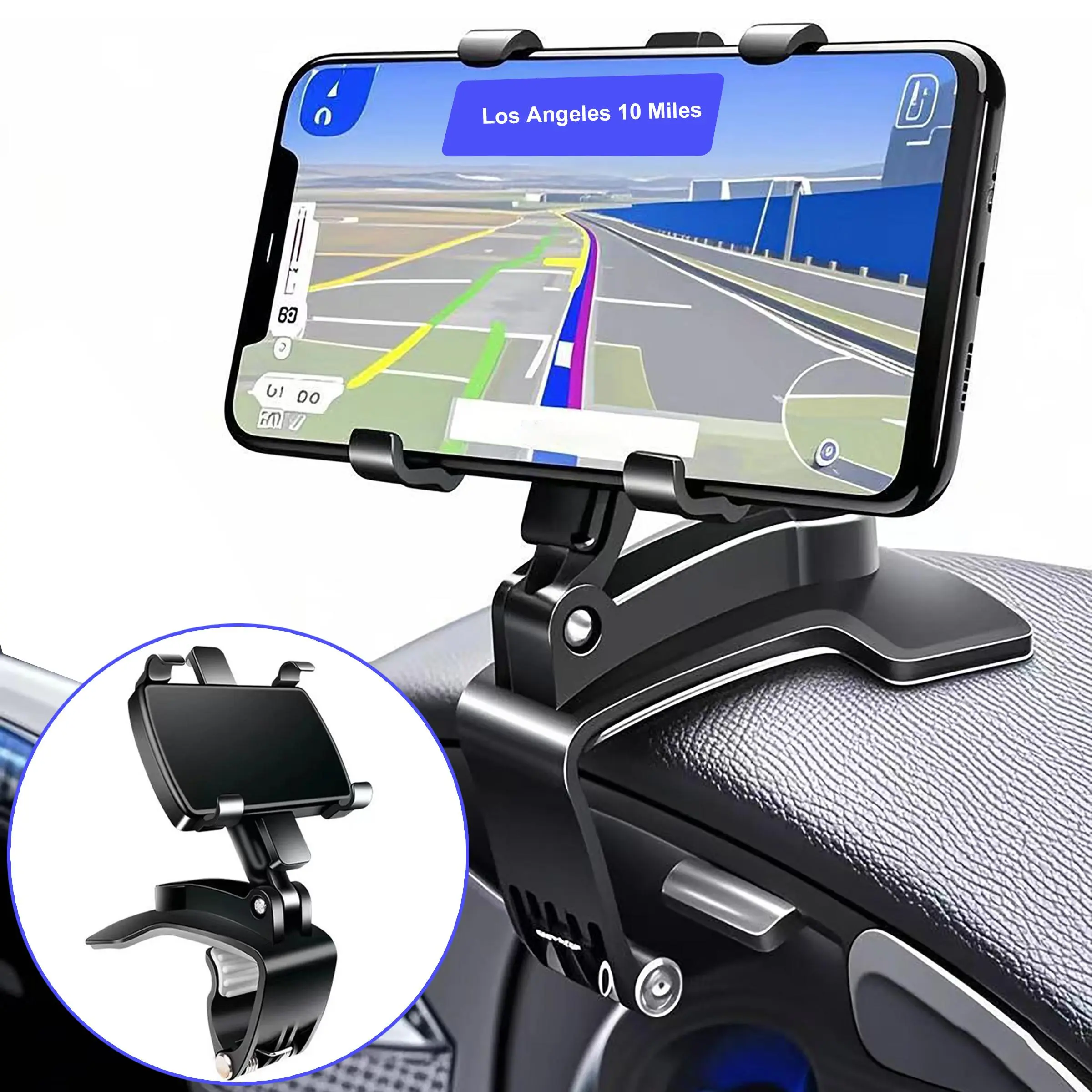 Universal Car Phone Holder, 360 Degree Rotatable Car Phone Holder, Car Interior Accessories for iPhone Samsung Google Nokia, Cell Phone Car Mount, Car Mirror Phone Holder, Car Phone Stand, Universal Smartphone Holder, Car Cellphone Mount, Car Accessory