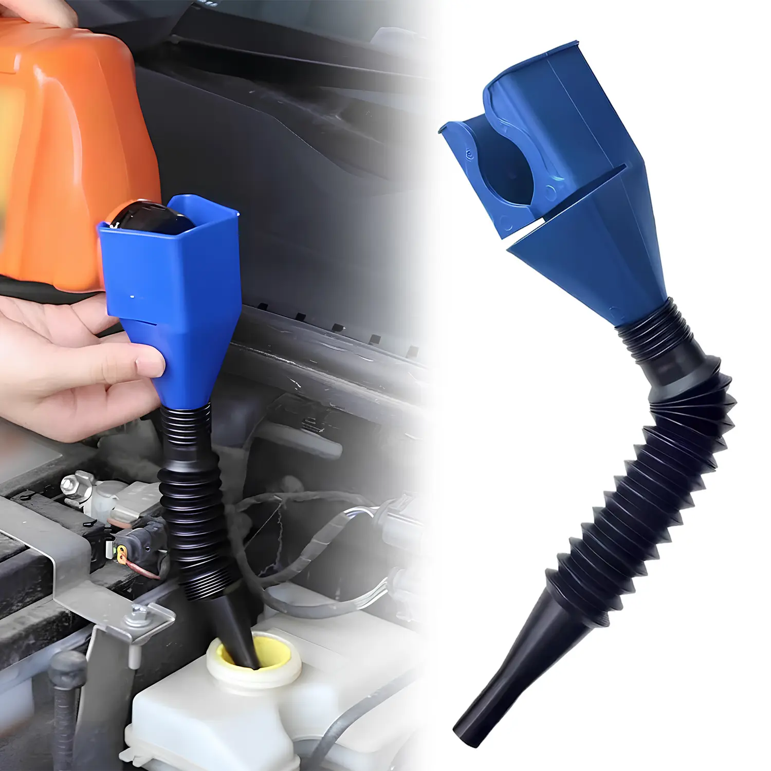 Funnels for Automotive Use,Flexible Draining Tool Snap Funnel,1Count Retractable Automotive Fuel Funnel,Oil Snap for Cars and Motorcycles