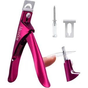 Acrylic Nail Clippers, Nail Clippers Cutters for Acrylic Nails Fake Nail Tips, Adjustable Stainless Nail Trimmer, Manicure Tool for Salon Home Nail Art, Plum