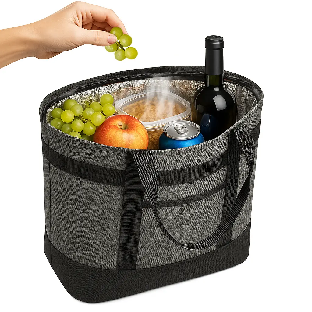 uMadeUs Cooler Bag – Large Insulated Tote for Hot Cold Lunch Food Snacks Wine Beer Ice Cream - Soft Sided Hielera for Travel Beach Camping Boat - Big Heavy Duty Long Lasting Thermal Storage