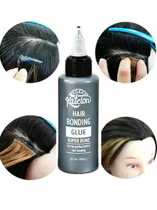 60ML Wig Glue, Waterproof Hair Extension Adhesive, Fast-Drying Liquid Bonding Agent, Professional Invisible Hair Tape, Eyelash Application Tool