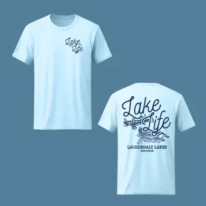 Father’s Day Lake Life Lauderdale Lakes T-Shirt – Vintage Fishing Graphic Shirt, Wisconsin Lake Shirt, Dad Gift, Men’s Tops