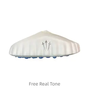 White collaboration style comfortable and snug slip-on slippers without special functions. Available in both men's and women's sizes