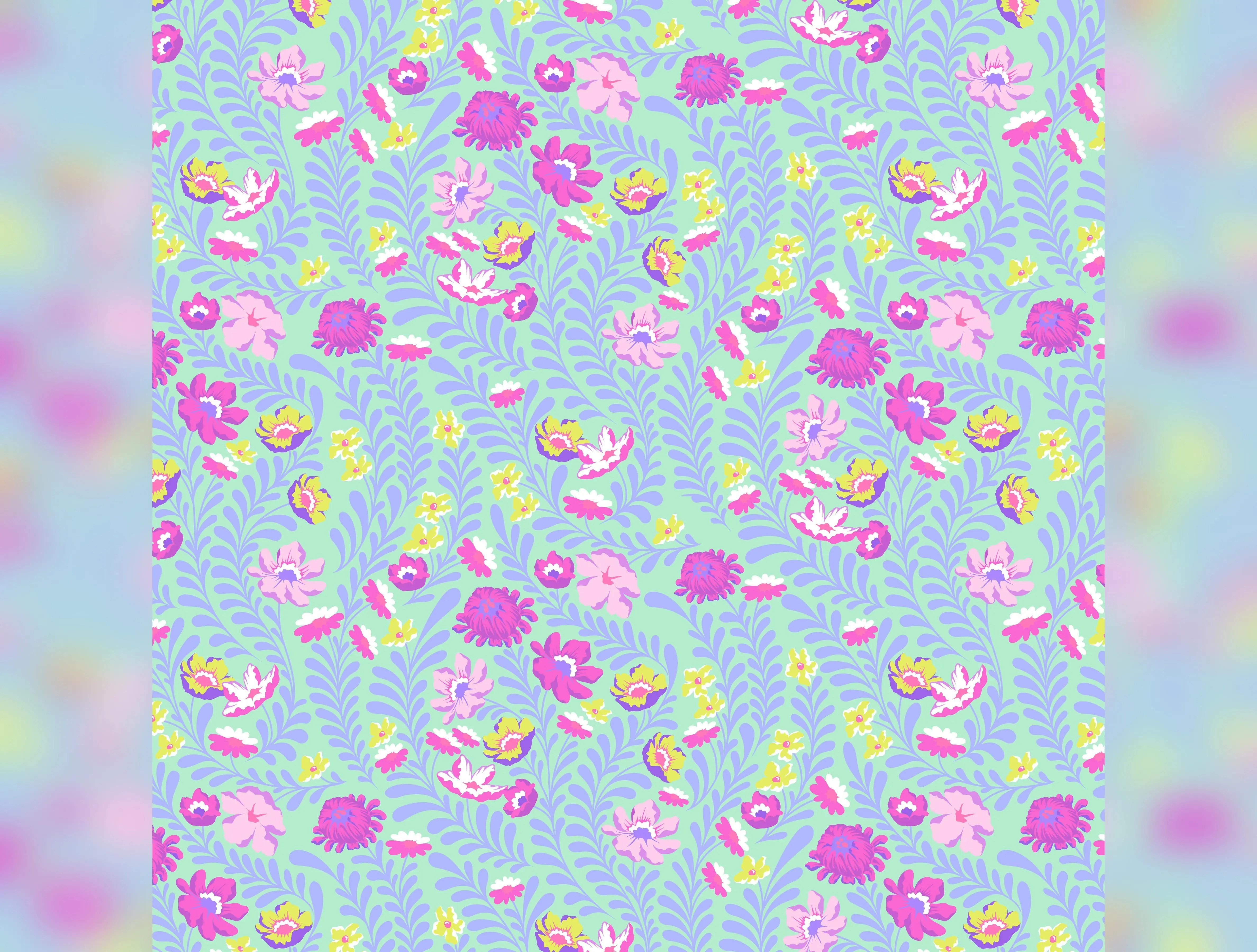 Untamed | Flowerfield - Cosmic with Neon Accents by Tula Pink for Free Spirit | PWTP243.COSMIC