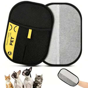 2pcs Pet hair remover Electrostatic gloves Two-way brush sticky hair remover Cat hair dog hair glover Grooming Removal Cleaning Portable