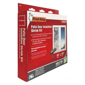 Heavy Duty Patio Door Shrink Kit - 84 in. x 110 in Puncture & Tear Resistant Insulation For Doors & Windows