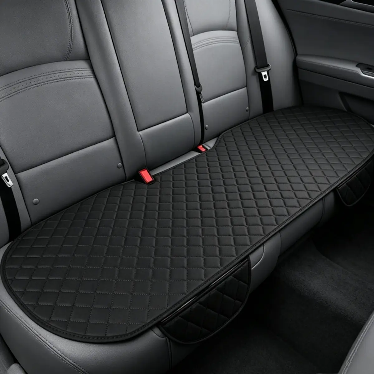 Linen Plain All-Season Anti-Slip Breathable Rear Seat Bottom Cover for Cars, Trucks, SUVs with Storage Pocket, Easy Installation, Seat Covers for Cars, Seat Covers For Trucks, Car Seat Protectors