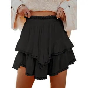 Flowy Shorts for Women Casual Boho Ruffle Tiered Skorts High Waist Mini Skirts Golf Tennis Crochet Shorts Fallreshness SpringStatements