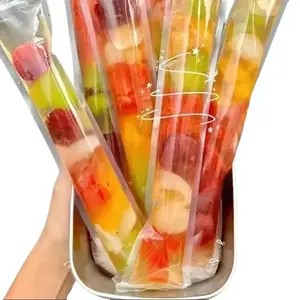 100 PCS Food-Grade Disposable Popsicle Bags, Long Freezer Pouches for Homemade Ice Cream & Fruit Jelly, Portable Ice Pop Storage Bags,summervibes