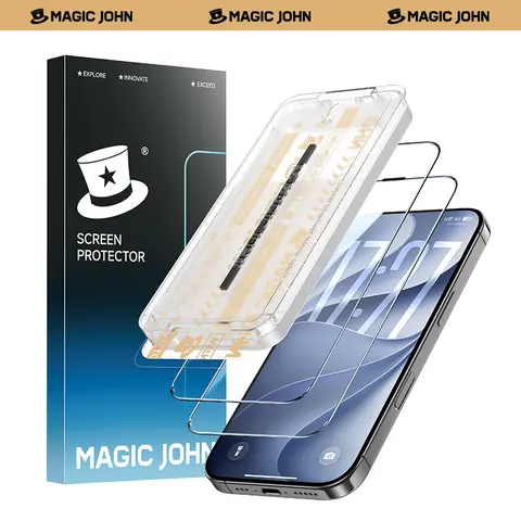 MAGIC JOHN Premium Upgraded Privacy Screen Protector - Shockproof, Durable Protector for iPhone, Samsung Cellphone & Handheld Devices - Dustproof, Bubble-Free, Ultra-Clear Design