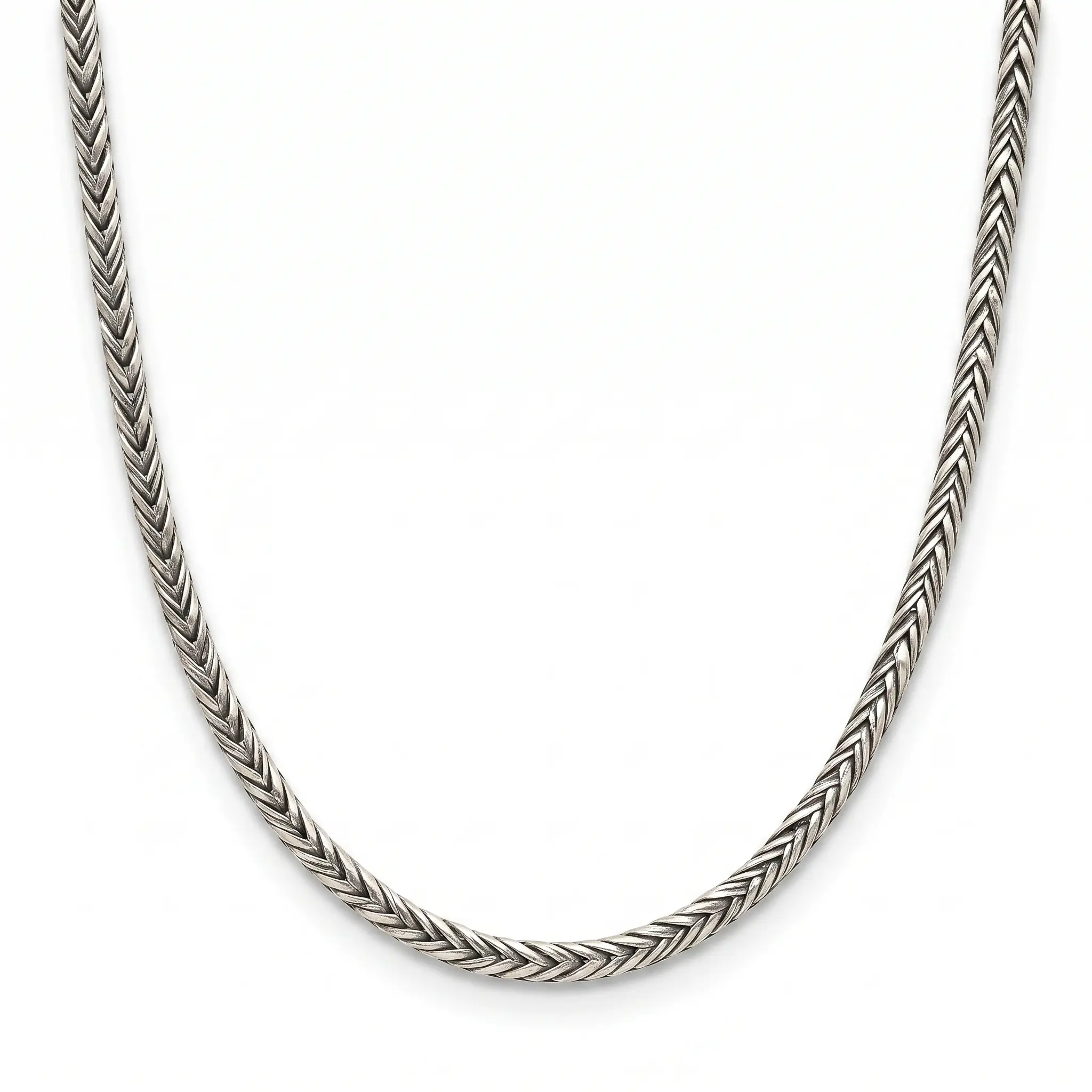 Elegant Herringbone Chain Necklace for Men and Women, Silver Color, 18" Length, Perfect for Everyday Wear