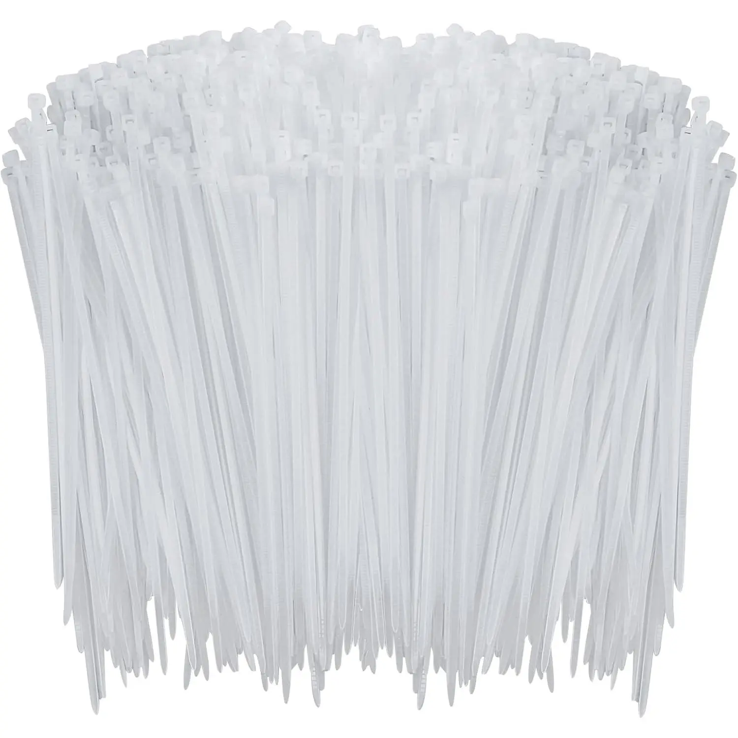 1000 count White Zip Ties, 6 Inch Clear Self-Locking Nylon  Ties,  Heavy Duty Plastic Wraps Wire Ties for Indoor and Outdoor