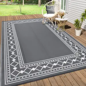 Outdoor Rugs Waterproof Patio Rug Mat Reversible Plastic Straw Outside Rug Carpet Outdoor Rugs for RV Camping Picnic Beach Balcony Porch Deck