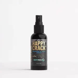 Happy Crack Refresh & Cool Spray – Minty Fresh Scent, Butt Odor Neutralizing, Removes Sweat & Perspiration Smell, Aloe & Chamomile Body Care