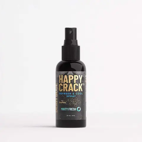 Happy Crack Refresh & Cool Spray - Minty Fresh Scent Effective Deodorizer, Butt Odor Neutralizing, Sweat & Perspiration Smell Removing Aloe & Chamomile Body Deodorizing Deodorant, Single Item Gift for Personal Care