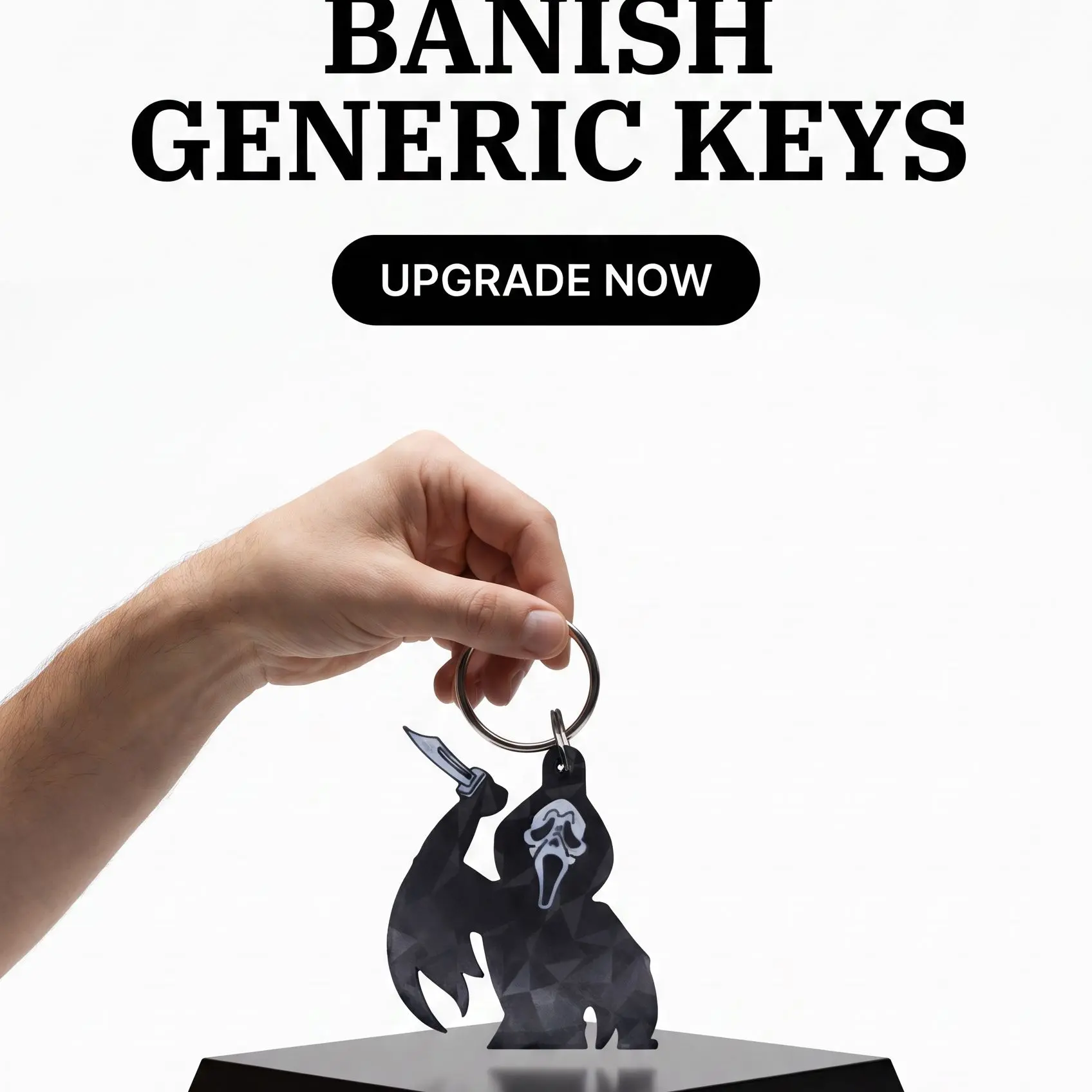 3D Printed Ghostface Keychain - Scream Movie Inspired Horror Accessory, Spooky Halloween Gift for Horror Fans, Gothic Bag Charm