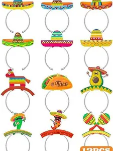 Cinco De Mayo Decorations, Sombrero Party Hats, Mexican Colorful Cardboard Headbands, Fiesta Head Toppers Decor