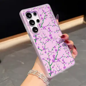 Cherry Blossom Sakura Phone Case For Samsung Galaxy S25 S24 S23 Ultra - Stay Clear Anti-Yellowing |  Soft TPU Bumper Cover, Ultra-Thin Shockproof Protection, Precise Fit Minimalist Jelly Case Gifts for Men Women