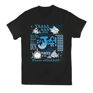 Cute J.e.f.f Shark Funny Tshirt, Shark Cartoon Tshirt, Cute Shark Hoodie Fashion Cotton, Full Colors, Full Sizes, For Men, For Women