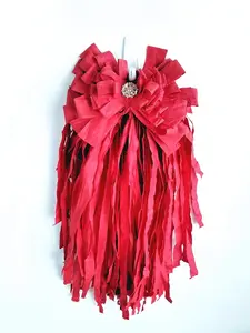 Red Romantic Shabby Chic Rag Bow