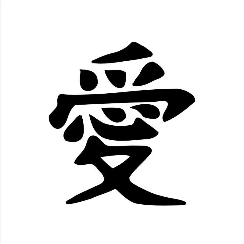 Gaara Mark "self love" Sticker - Red Chinese Character Design for Personal Expression and Decor
