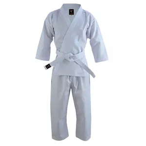 FADI SPORTS Kids Karate Gi White Poly-Cotton Fabric Comfortable Durable Sizes 000 to 1 Ideal for Beginners Intermediate Fighters