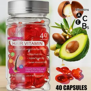 40 Capsules Hair Oil With Argan Avocado & Moroccan Oil - Hair Vitamins A C E Pro B5 - Hair Serum for Frizzy and Damaged Hair ， Leave In Conditioner ，Conditioner for Women & Men ， Haircare