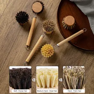 Replaceable Dish Brush with Wooden Handle