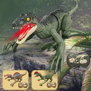 Remote Control Tyrannosaurus Toy, 1 Box 2.4G Electric Walking Dinosaur Toy with Light & Sound, Simulation Action Dinosaur Toy for Boys & Girls