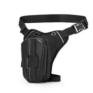 New Year Gift Motorcycle Riding Hard Shell Outdoor Sports Unisex Waist Bag Multifunctional Tactical Crossbody Bag with Leg Strap Rider Sling Design for Office Work and Notebook Clip