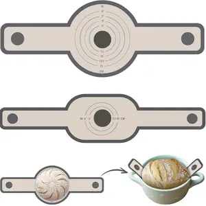 Silicone Bread Sling for Dutch Oven - 2 Pack Non-Stick Baking Mat with Long Handle Easy to Transfer Sourdough Bread, Reusable Heat Resistant to 500°F/260°C Dutch Oven Liners Baking Supplies