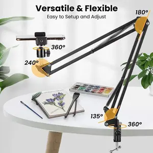 Universal Flexible Octopus Phone Tripod Stand, Adjustable Tripod Stand, 2-In-1 Design with Smartphone Holder, Side Cold Shoe Mount, 1/4 Inch Screw Interface