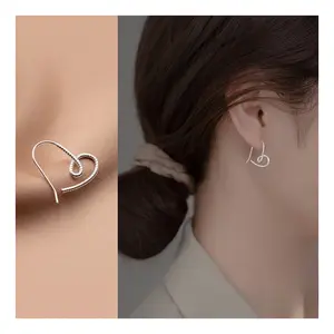 1pair twisted heart-shaped earrings for women, worn daily, as a gift for Valentine's Day and Mother's Day