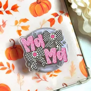 Retro Mama Distressed Checker Magnetic Phone Grip Aesthetic Motherhood Magsafe Kickstand, Trendy Preppy Style Gift For Her