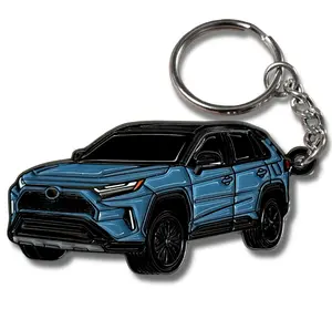 RAV4 Metal Keychain - RAV 4 2025 Accessories compatible with Toyota Rav4 metal enamel key chain key fob cover trd car accessories gifts mods for Men and Women unique idea gift