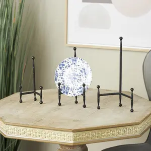 Set of 3 Metal Display Easel with Ball Accents Set of 3 12", 10", 8"H