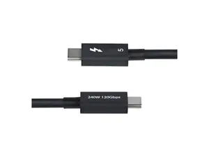 StarTech 2.6ft (80cm) Thunderbolt 5 Cable, 80Gbps/Up to 120Gbps, 240W PD, 8K 60Hz Video, Certified Thunderbolt Cable - Compatible w/Thunderbolt 4/USB4/USB-C - TBLT5MM80CM240W