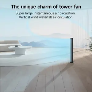 Tower Fan for Home, Standing Fan 80° Oscillating Bladeless Fan with Remote, 7H Timer, 4 Speeds, 3 Modes