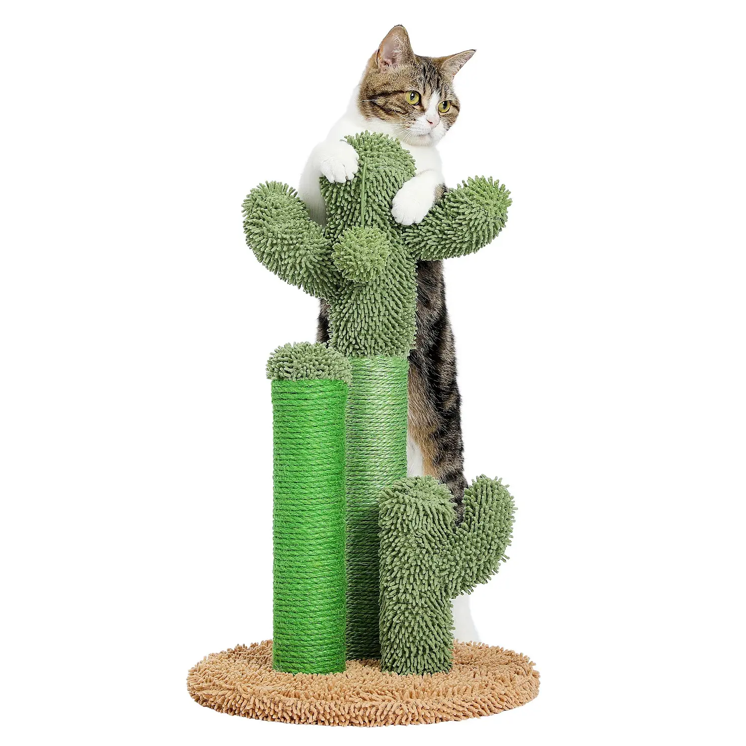 Cactus Cat Scratcher Cat Scratching Post Cactus Cat Scratcher Featuring  with 3 Scratching Poles and Interactive Dangling Ball - TikTok Shop