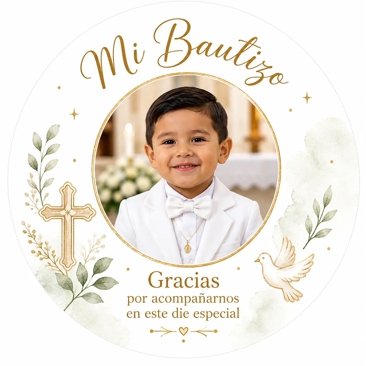 Bautizo Favor Stickers Waterproof 40ct High Quality Spanish Labels for Baptism Favors #513 Mi Bautizo