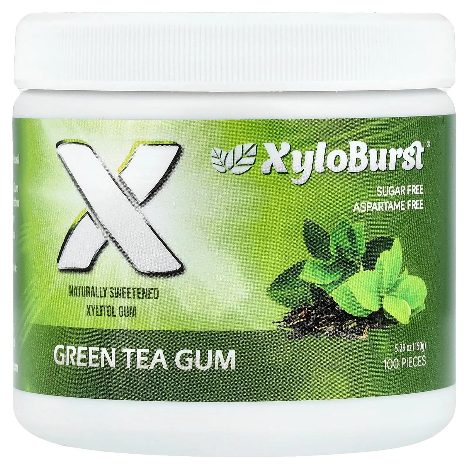 Xyloburst Xylitol Gum, Green Tea, 100 Pieces, 5.29 oz (150 g) Xyloburst Xylitol Gum, Green Tea, 100 Pieces, 5.29 oz (150 g)
