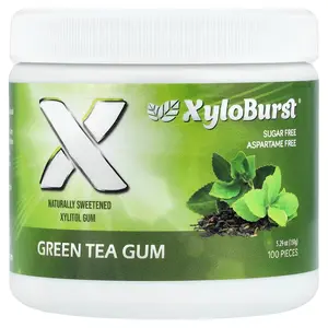 Xyloburst Xylitol Gum, Green Tea, 100 Pieces, 5.29 oz (150 g)