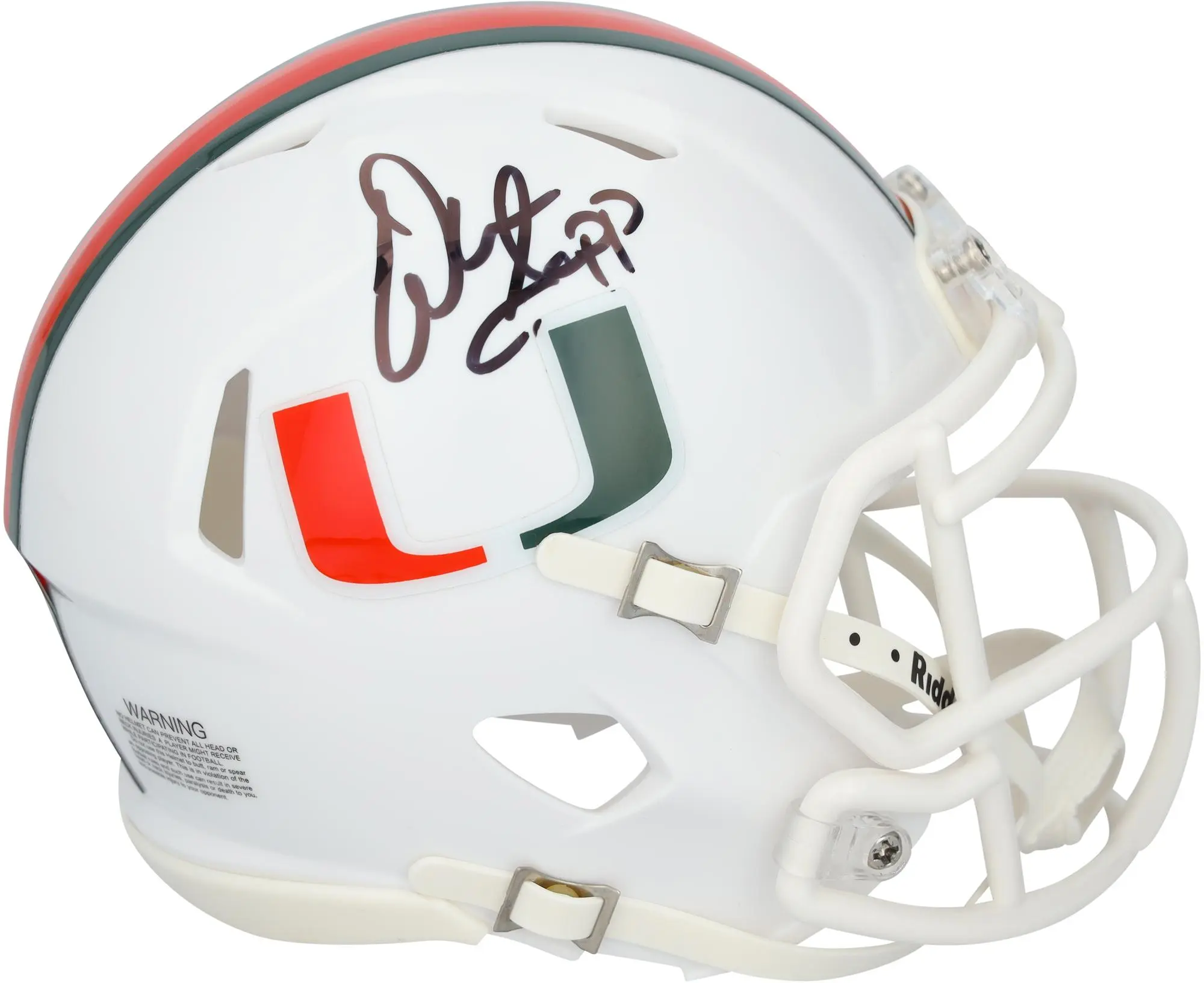 Warren Sapp Miami Hurricanes Autographed Riddell Speed Mini Helmet - Fanatics Authentic Certified