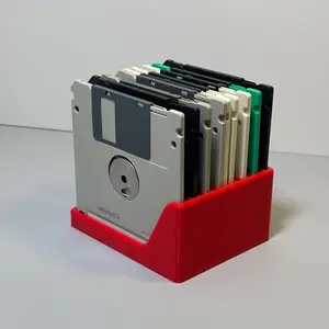 3.5 Inch Floppy Disk Storage Box, Retro Floppy Tray Organizer, Portable File Holder, Compartmented Floppy Rack, Cabinet Floppy Stand
