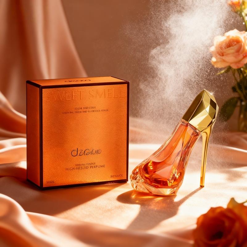 Deold High Heel Perfume for Women 30ml Woody Orange & Amber Scent long lasting women's perfume Christmas Birthday Gift Unique Shoe Design with Orange Liquid Unisex EDP mini perfume  perfume para mujer  women perfumes date night fragrance