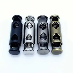 10Pcs Metal Double Hole Head Spring Buckle Cord Lock Elastic Adjustment Shoelace Buckles Tightening Fasteners Locks Sewing Tools